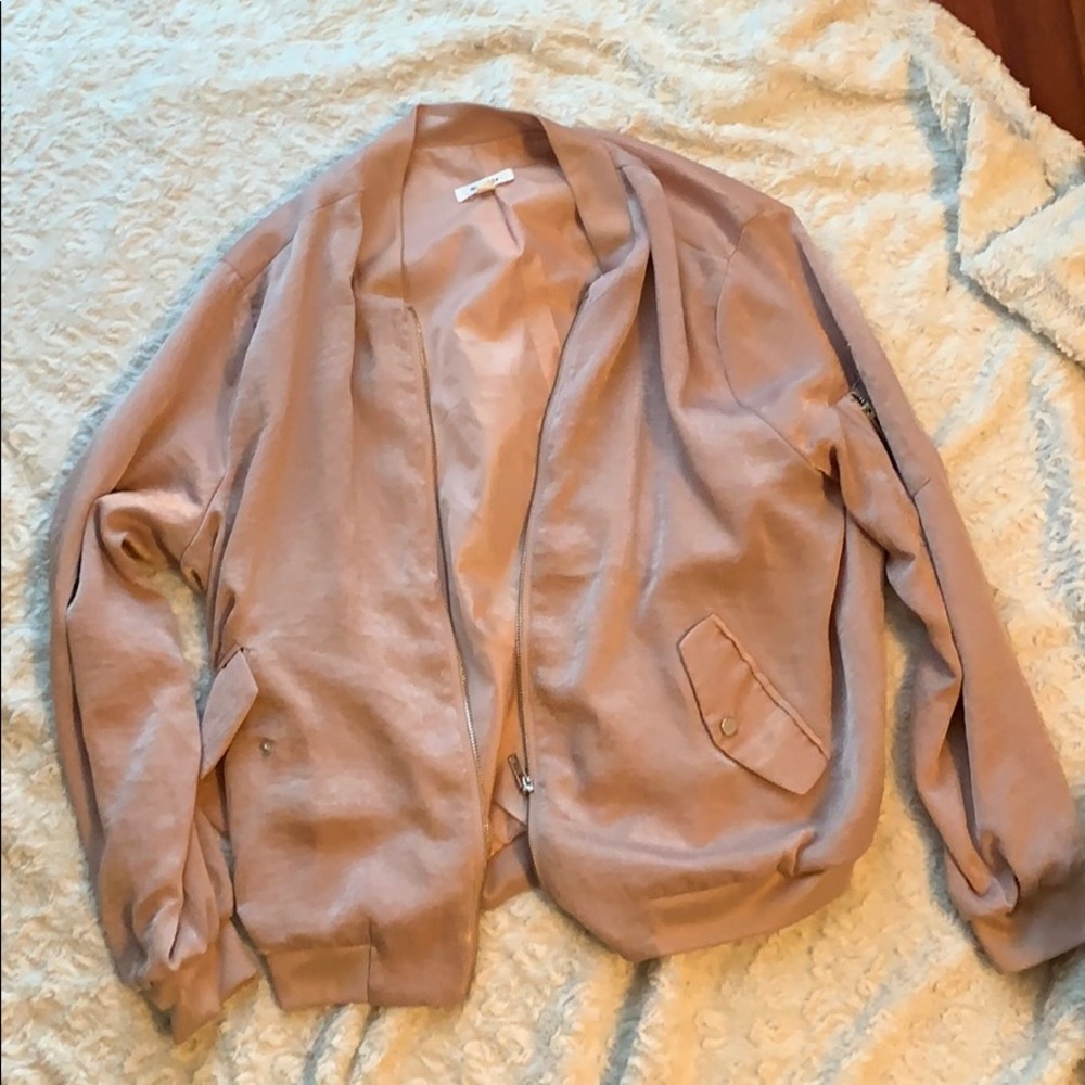 Luca + Grae Blush Pink Bomber Jacket Mod Ref